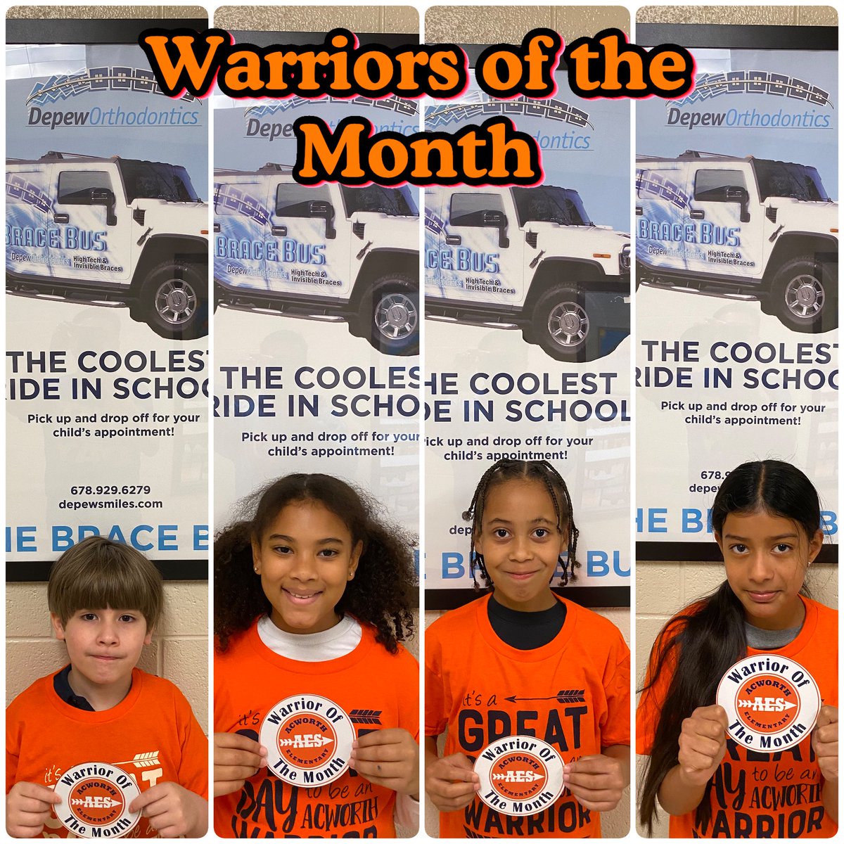Acworth Elementary (@acworth_es) on Twitter photo Let’s put our hands together for our April Warriors of the Month! 🧡💙🧡
Thanks <a href="/DepewOrtho/">Depew Orthodontics</a> for our Warrior shirts!
<a href="/Acworth_ES/">Acworth Elementary</a> Let’s put our hands together for our April Warriors of the Month! 🧡💙🧡
Thanks <a href="/DepewOrtho/">Depew Orthodontics</a> for our Warrior shirts!
<a href="/Acworth_ES/">Acworth Elementary</a>