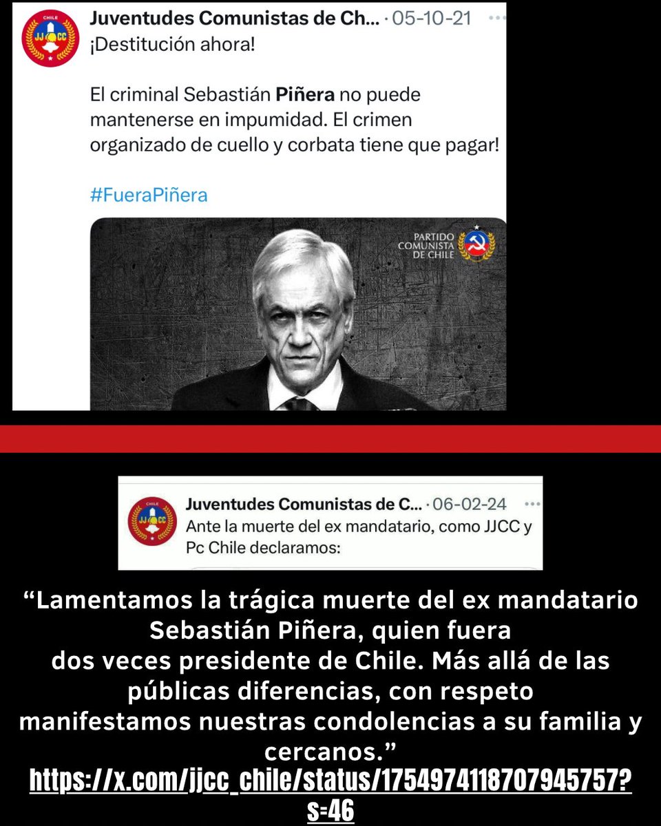 ELK_ⓅⓊⓍ🅐🅒ⒶⒷ🔥 (@rebelde_1312) on Twitter photo Hay <a href="/jjcc_chile/">Juventudes Comunistas de Chile</a> y otras <a href="/jjcc_chile/">Juventudes Comunistas de Chile</a>
"...La fiesta ya ha comenza'o
Y la cosa está que arde
Uste' que era el más queda'o
Se quiere adueñar del baile..." #Lospacosderojosonlospeligrosos #rata #sapos #laoficina #gobiernodechile #partidocomunista #Evelyn Hay <a href="/jjcc_chile/">Juventudes Comunistas de Chile</a> y otras <a href="/jjcc_chile/">Juventudes Comunistas de Chile</a>
"...La fiesta ya ha comenza'o
Y la cosa está que arde
Uste' que era el más queda'o
Se quiere adueñar del baile..." #Lospacosderojosonlospeligrosos #rata #sapos #laoficina #gobiernodechile #partidocomunista #Evelyn