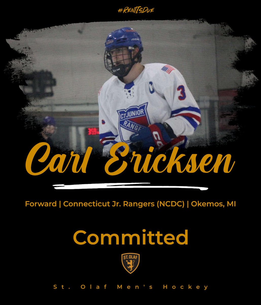 MI ➡️ MN

We are excited to welcome another forward in our Class of 2029: Carl Ericksen! Carl spent his two year junior career with the Connecticut Jr. Rangers of the NCDC where he played nearly 100 games and was team captain this past season.

Welcome to The Hill, Carl!