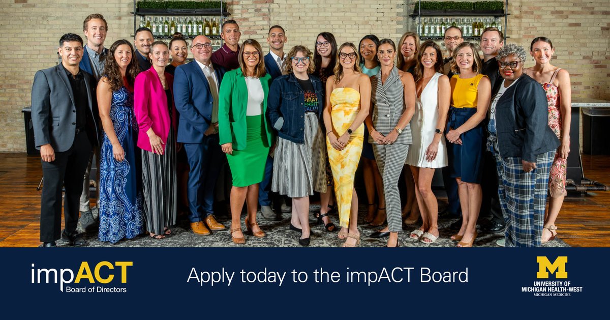 Want to make a difference in West Michigan? The UM Health-West Foundation impACT Board is looking for young professionals ready to lead. Support healthcare in your community through fundraising, volunteering and advocacy. Apply by June 13: bit.ly/44QdEOd