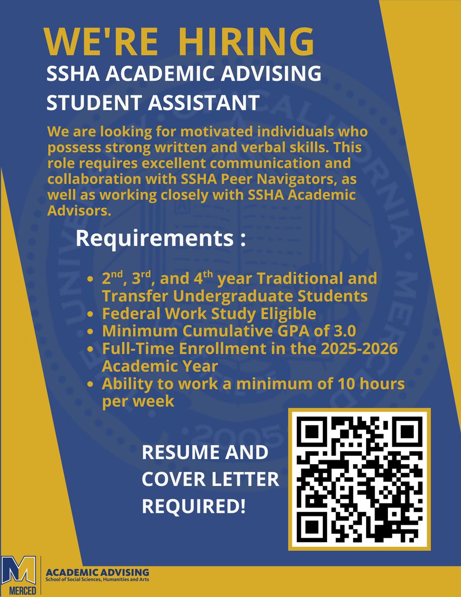 SSHA Academic Advising is hiring passionate and dedicated students to support their peers as Peer Navigators and Student Assistants for the 2025–2026 academic year! Develop your communication, collaboration, and leadership skills while making a difference on campus.