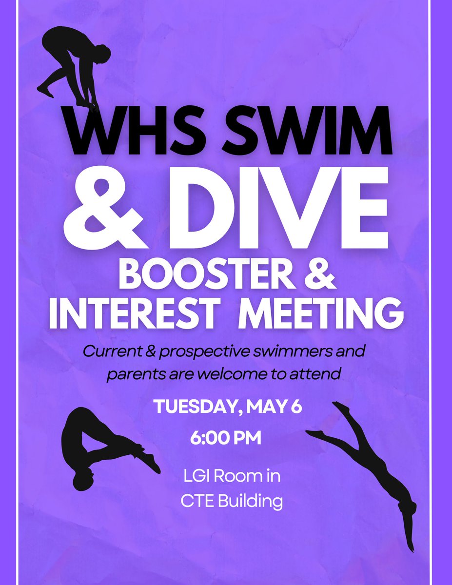 Willis ISD (@willisschools) on Twitter photo Calling all swimmers and divers! ๐๐ฆ
Join us for the <a href="/Willis_HS_TX/">Willis High School</a> Swim & Dive Booster & Interest Meeting!
๐
Date: Tuesday, May 6
๐ Time: PM
๐ Location: LGI Room in the CTE Building - 40 FM 830, Willis, TX 77378
Current and future team members, as well as their parents, Calling all swimmers and divers! ๐๐ฆ
Join us for the <a href="/Willis_HS_TX/">Willis High School</a> Swim & Dive Booster & Interest Meeting!
๐
Date: Tuesday, May 6
๐ Time: PM
๐ Location: LGI Room in the CTE Building - 40 FM 830, Willis, TX 77378
Current and future team members, as well as their parents,