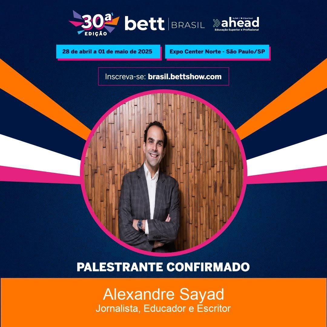 Alexandre Le Voci Sayad (@alevoci) on Twitter photo Amanhã é meu dia na <a href="/bett_brasil/">Bett Brasil</a>. Estarei como conselheiro, palestrante e entrevistado. O melhor: encontrar vocês.
Levo minha obsessão pela questões contemporâneas: educação com equidade e qualidade, atenção especial às mídias e IA.
#educaçãomidiática
#inovação
#bettshow2025 Amanhã é meu dia na <a href="/bett_brasil/">Bett Brasil</a>. Estarei como conselheiro, palestrante e entrevistado. O melhor: encontrar vocês.
Levo minha obsessão pela questões contemporâneas: educação com equidade e qualidade, atenção especial às mídias e IA.
#educaçãomidiática
#inovação
#bettshow2025