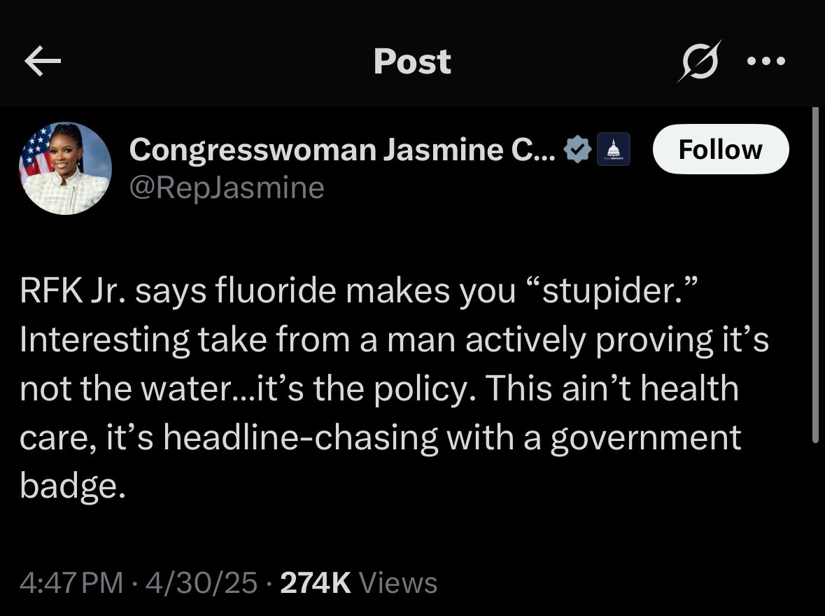 Jasmine Crockett is the last person I would take health advice from.
