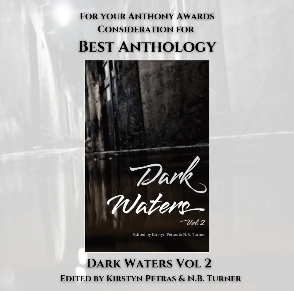 Oh hey, you up?? You have 3 more hours (EST) to vote for our anthology for the Anthony Awards!! Ignore your TBR for the night and GO VOTE!! 🖤 
•••
#anthonyawards #literarypodcast #darkfiction #dwantho #bestanthology