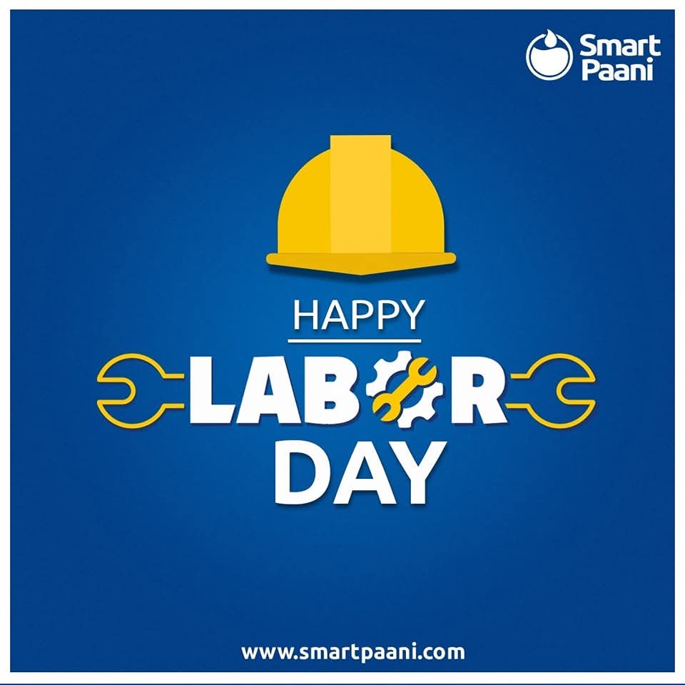 smartpaani's tweet photo. Happy International Labour Day !! 

#smartpaani https://t.co/BPei3XEvpB
