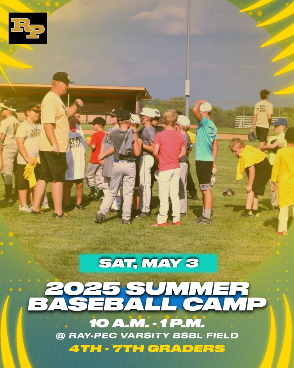 🚨 FINAL REMINDER: Our 2025 Summer Youth Baseball Camp is still open to those who want to join. 
🔗: view.gogipper.com/page/2911592