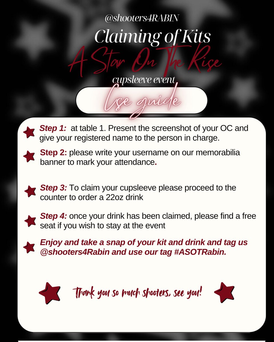 shooters4RABIN's tweet photo. D-DAY #ASOTRabin
Like stars in the sky, are your excitement high?
question is, are you ready? coz we are! here is our CSE guide to help you during our event.
– if you have any questions dont hesistate to ask our friendly admins.
See you shooters! https://t.co/Oc9L4s1KPx