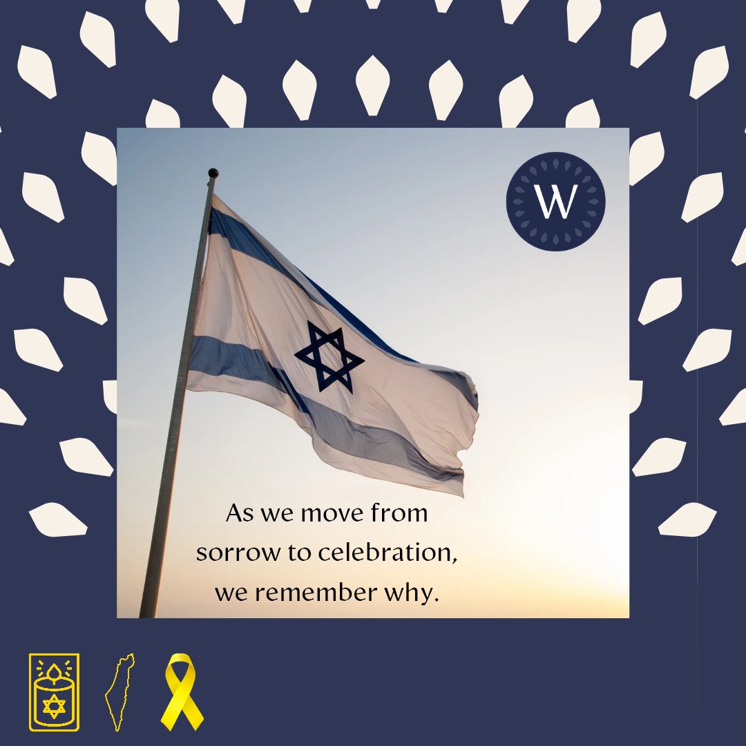 As we make the transition from Yom HaZikaron to Yom HaAtzmaut, we remember all we have lost, we pray for the swift return of our hostages, and we remain certain of the necessity of Israel. Happy Independence Day and Am Yisrael Chai! 

עם ישראל חי 🇮🇱