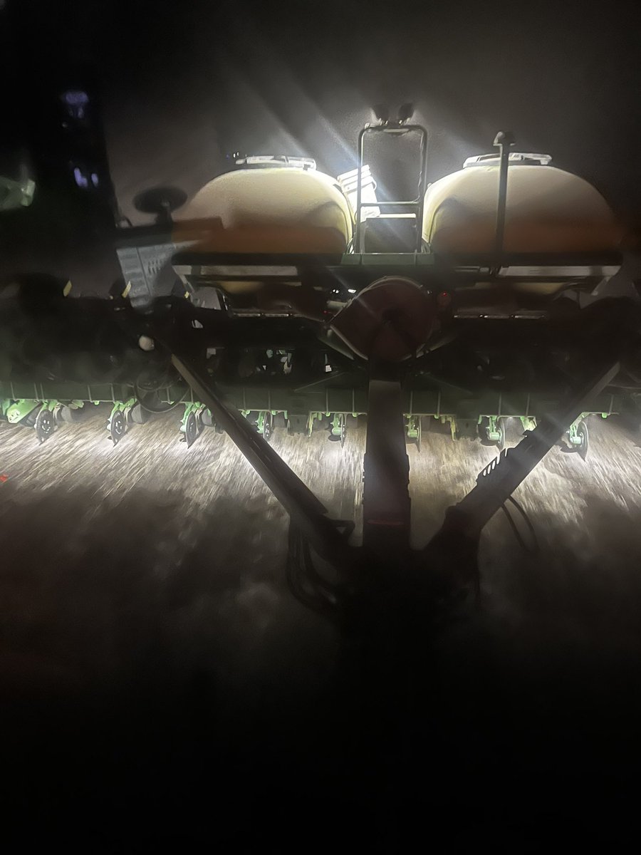 Turning the tractor lights off while using row lights really help with this dust.