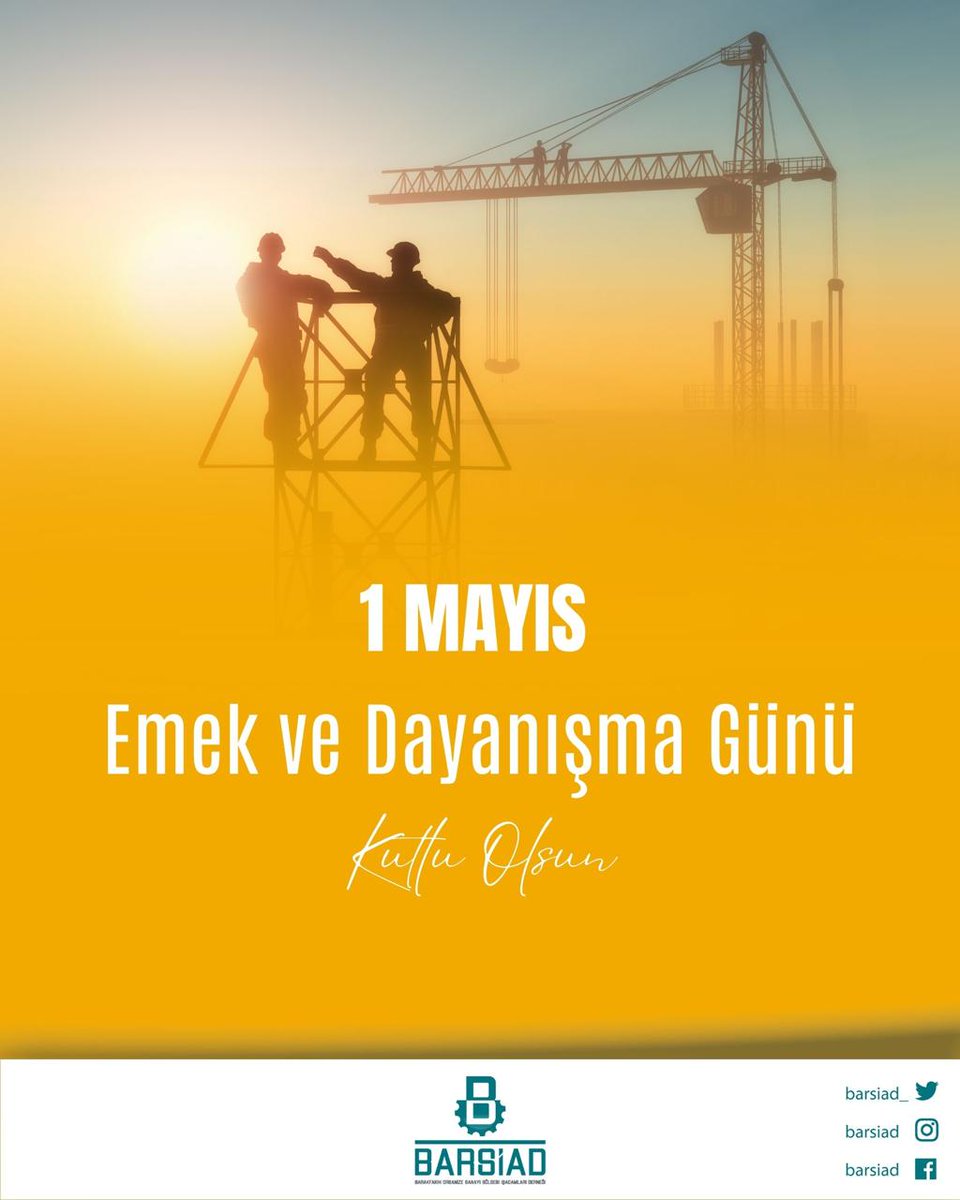 Üretimin, kalkınmanın ve geleceğimizin mimarı tüm emekçilerimizin 1 Mayıs Emek ve Dayanışma Günü'nü kutluyoruz.