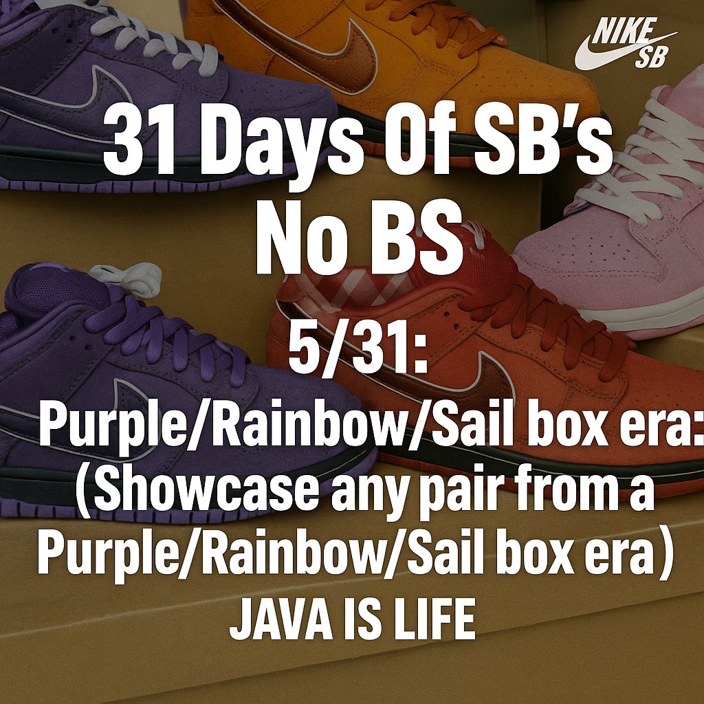 Sn3ak3r_Fr3ak3r's tweet image. Here we go 🫠 tomorrow’s the day: my first ever #NikeSB challenge #31DaysOfSBsNoBS .. looking forward to seeing what you all have to offer .. even if you don’t have a specific themed sneaker - just show up and tag me in your posts .. RT I’ll also pin this tweet so it’s not lost