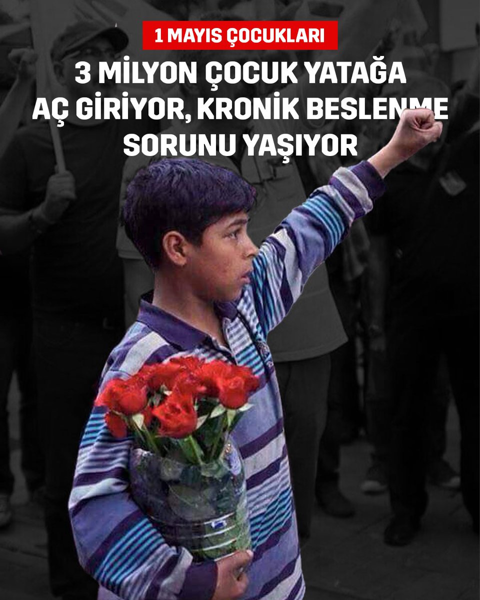 Türkiye'de 3 milyon çocuk yatağa aç giriyor ve kronik beslenme sorunu yaşıyor.