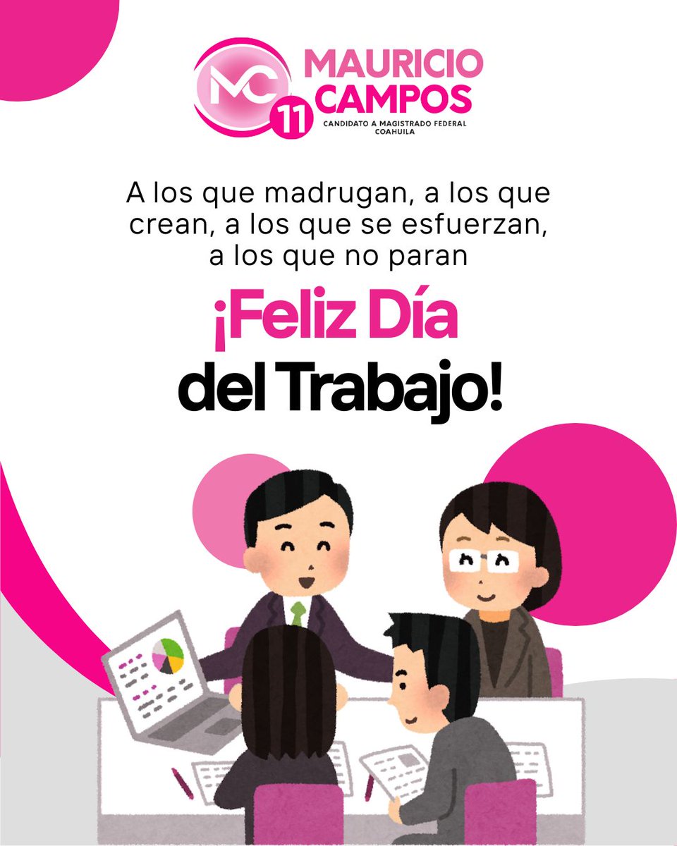 MauCamposG's tweet photo. Detrás de cada logro hay horas de dedicación, detrás de cada avance, el esfuerzo de muchos. Hoy honramos a quienes, con su trabajo, tejen el progreso de nuestra sociedad día a día.

¡Feliz Día del Trabajo! Que su labor nunca pase desapercibida. https://t.co/9BUDv43OUr