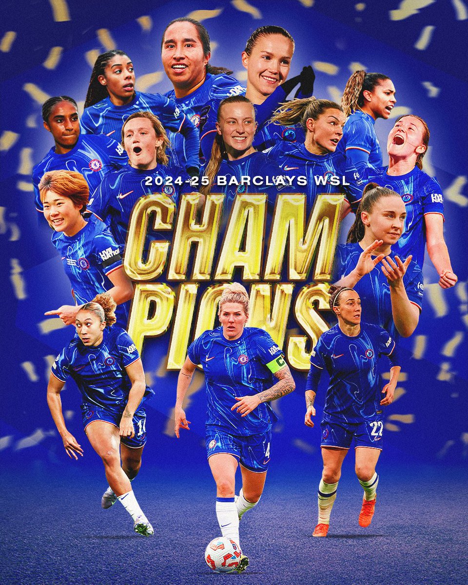INTRODUCING YOUR 2024-25 #BarclaysWSL CHAMPIONS, <a href="/ChelseaFCW/">Chelsea FC Women</a>! 🏆