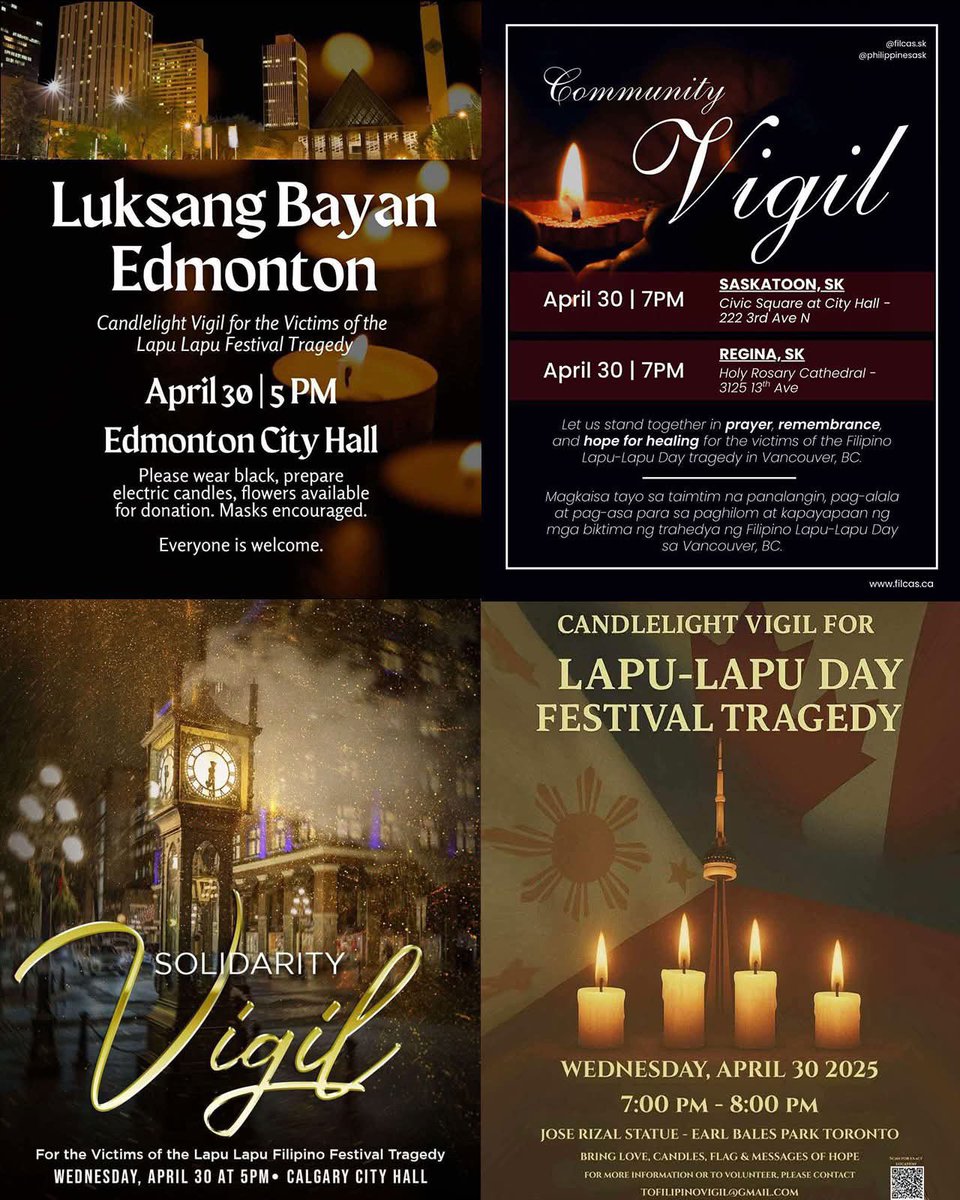 FiestaYYC's tweet image. Across the country, communities are coming together in spirit—hearts united in grief, love, and prayer—for those who lost their lives and for everyone affected by the tragedy at the Lapu-Lapu Filipino Festival.
To our kababayans in Vancouver, BC, please know: we mourn with you.