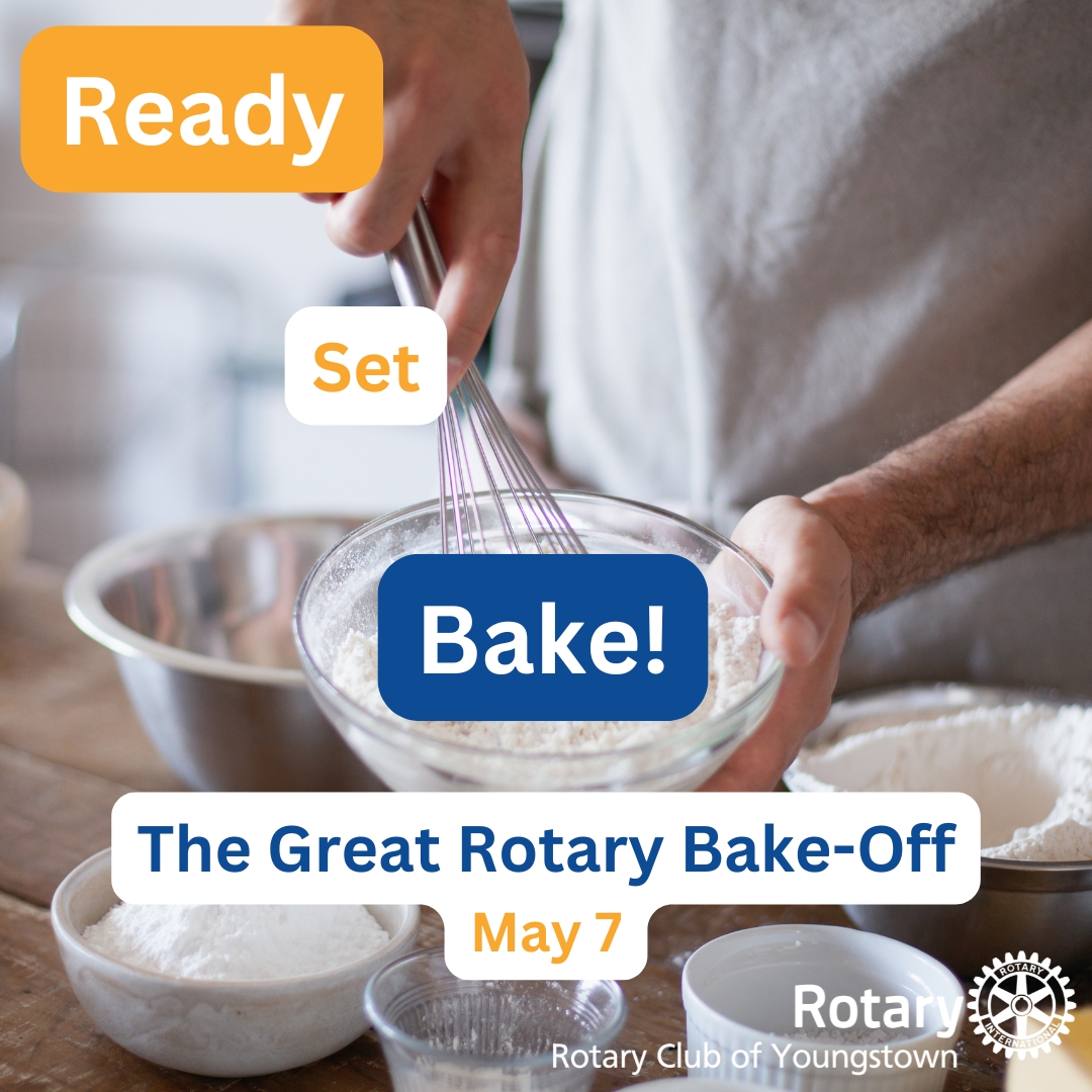 YtownRotary's tweet photo. 🧁 The Great Rotary Bake Off is happening WEDNESDAY, May 7th! 🍪

Not a baker? No problem! Bring your appetite and $5 to sample delicious desserts while supporting our Rotary Peace Poles project!

Don't miss this sweet opportunity to enjoy fellowship and make a difference! 🍰 https://t.co/TzZ6oUoRd6