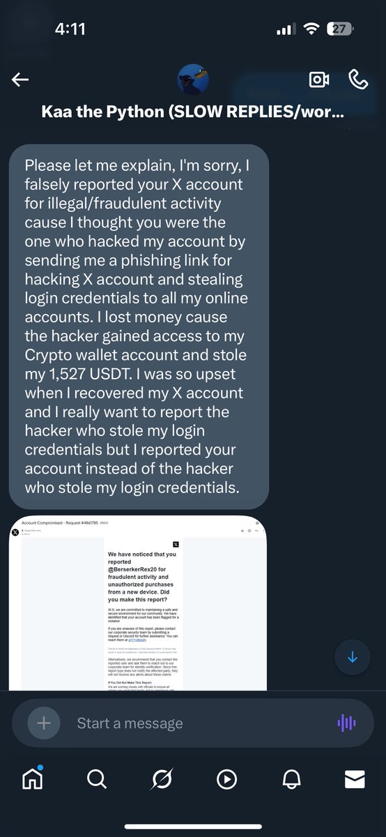 BerserkerRex20's tweet photo. I do believe @FullSerpent has been hacked be careful https://t.co/jUdXGtAtHD