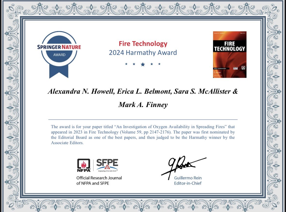 Fire Technology journal 🔥📕 - NFPA SFPE tweet media