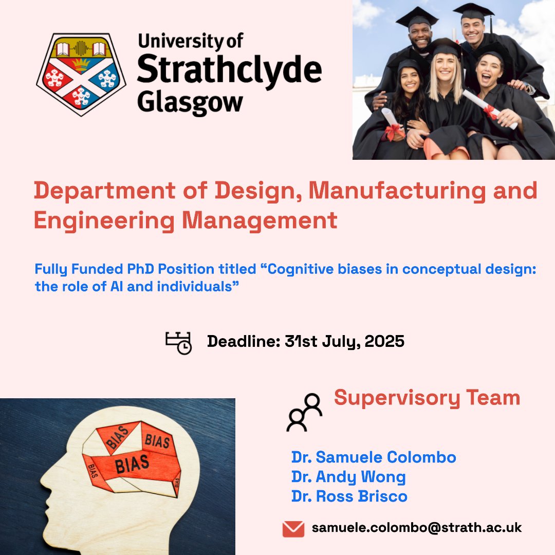 PhDScanner (@phdscanner) on Twitter photo ๐ข๐ขFully Funded #phdposition alert. Please โป share widely.
โ
Passionate about #Design #cognitivepsychology #behaviouralscience #AI ๐๐จ๐ค๐ง
โ
Rare fully funded #PhDposition for upto 3โฃ years within <a href="/strathdmem/">DMEM Strathclyde</a> @stratheng @unistrathclyde
๐This #phdproject is titled ๐ข๐ขFully Funded #phdposition alert. Please โป share widely.
โ
Passionate about #Design #cognitivepsychology #behaviouralscience #AI ๐๐จ๐ค๐ง
โ
Rare fully funded #PhDposition for upto 3โฃ years within <a href="/strathdmem/">DMEM Strathclyde</a> @stratheng @unistrathclyde
๐This #phdproject is titled