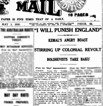 "İngiltere'yi cezalandıracağım!"

Mustafa Kemal Paşa, The Mail, 1 Mayıs 1920  

Elinde düzenli ordu bile yokken, İngiliz muhabire demeç verip “İngiltere’yi cezalandıracağım” diyen adama “Atatürk” denir! İngilizlerle işbirliği yaptı diyenlerin yüzüne tokat gibi vurun bu belgeyi.