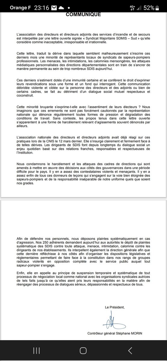 ANDSIS1's tweet image. Communiqué en réponse au syndicat sdmis sud . Les limites sont franchies. @morin_stephane @DG_SecCivile @BrunoRetailleau @fnb_officiel @Sauvadet @AccaryAndre @olivierrichefou @BoslandJP