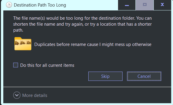 I have never seen this Windows error before.