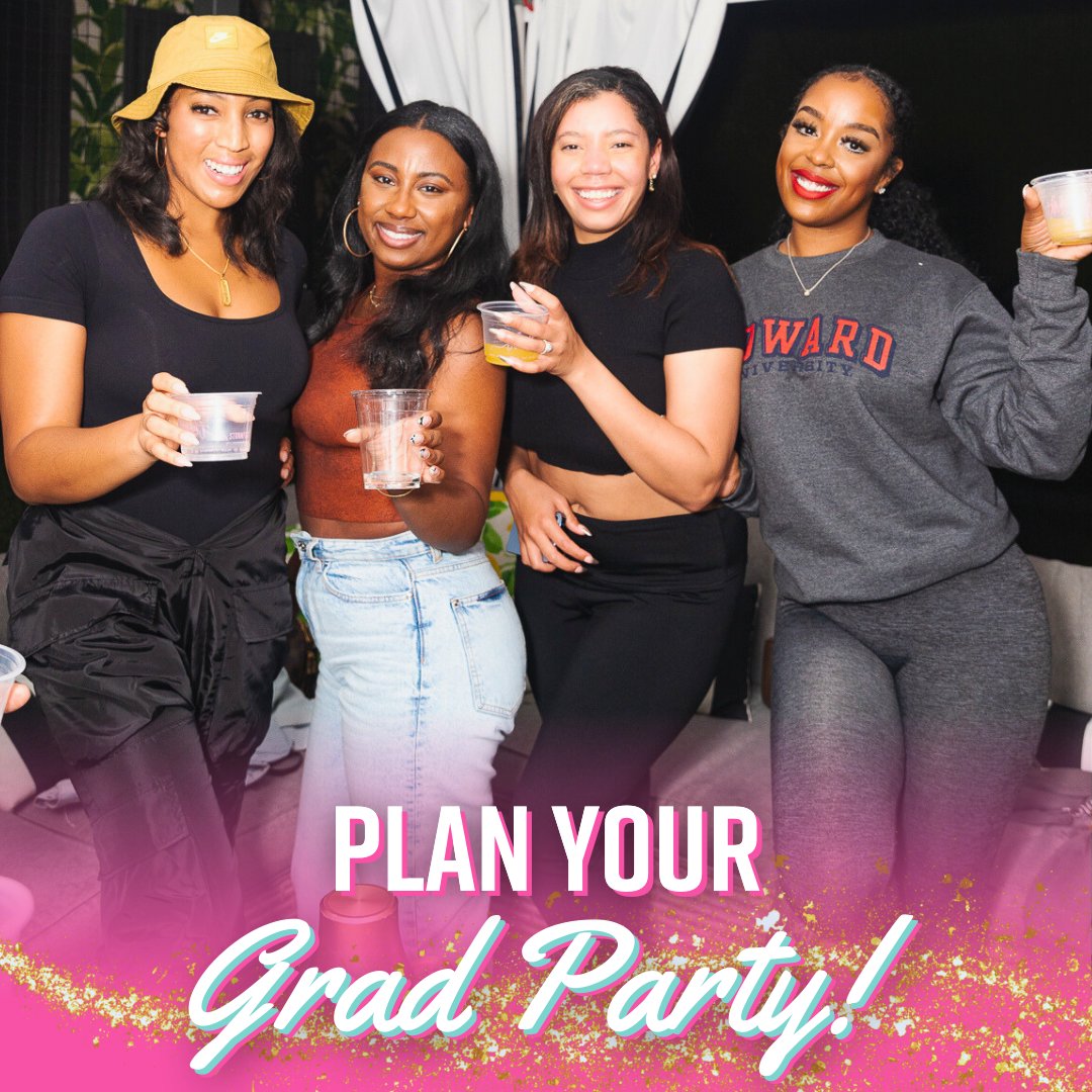 Class of 2025, you flocking did it! 🎉 Now it’s time to toss that cap, pop some bottles &amp; celebrate! THRōW Social DC is the ultimate spot to throw your graduation bash! 🎓 
#ThrowSocialDC #WashingtonDC #DMV #GradParty #CollegeGrad #Graduation #ClassOf2025 #HowardUniversity #UMD