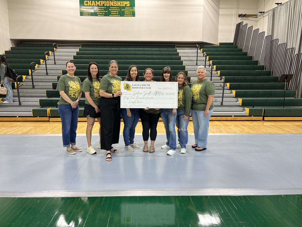 SouthBooster's tweet photo. We’re thrilled to announce a $35,000 donation to Salina South weight room pending board approval! This amazing gift was made possible by the success of our very first Roar and Raise event—your support made this happen! @sportsinkansas @USD305 @SouthCougars @KansasPregame https://t.co/eSaiI21B5Q