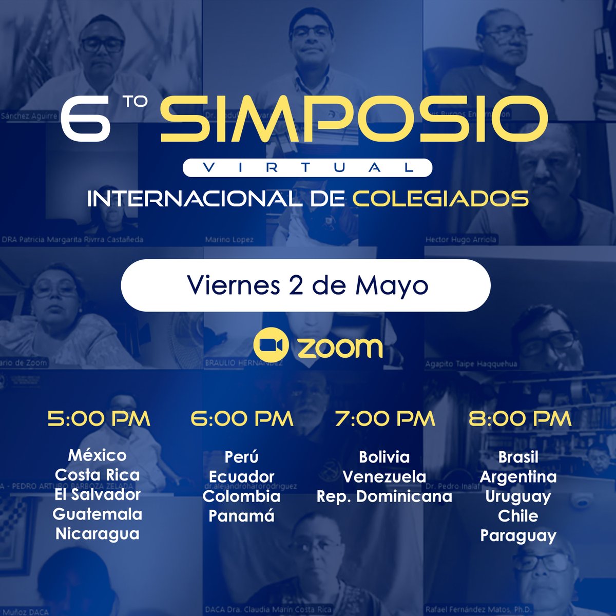 Este viernes 2 de mayo se llevará a cabo el 6TO SIMPOSIO VIRTUAL INTERNACIONAL DE COLEGIADOS