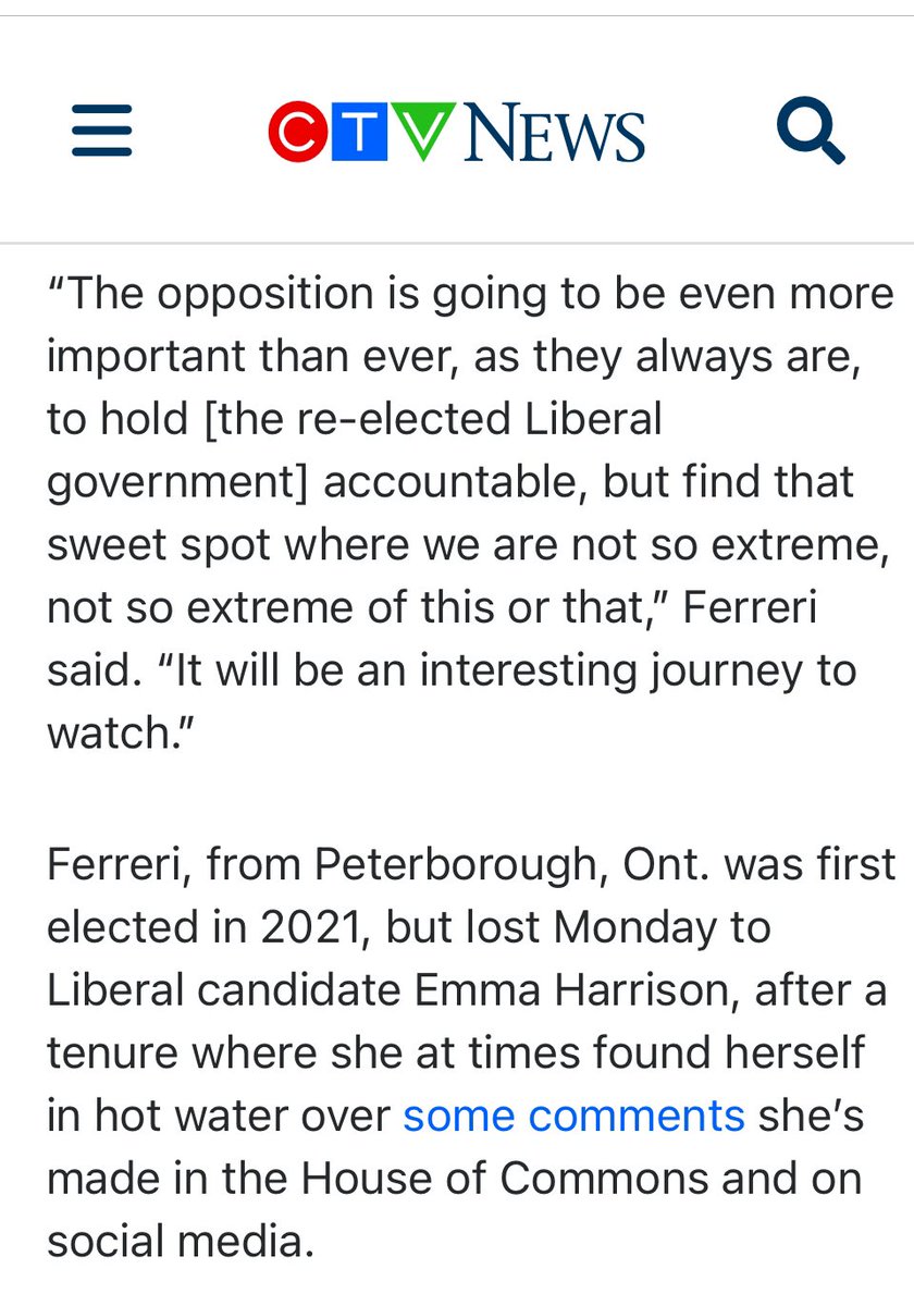 Tanya (@tanyaranne) on Twitter photo CTV has picked up <a href="/mferreriptbokaw/">Michelle Ferreri</a>’s comment about not being so extreme.
It’s good that she’s reflecting on that. 👍
ctvnews.ca/federal-electi… CTV has picked up <a href="/mferreriptbokaw/">Michelle Ferreri</a>’s comment about not being so extreme.
It’s good that she’s reflecting on that. 👍
ctvnews.ca/federal-electi…