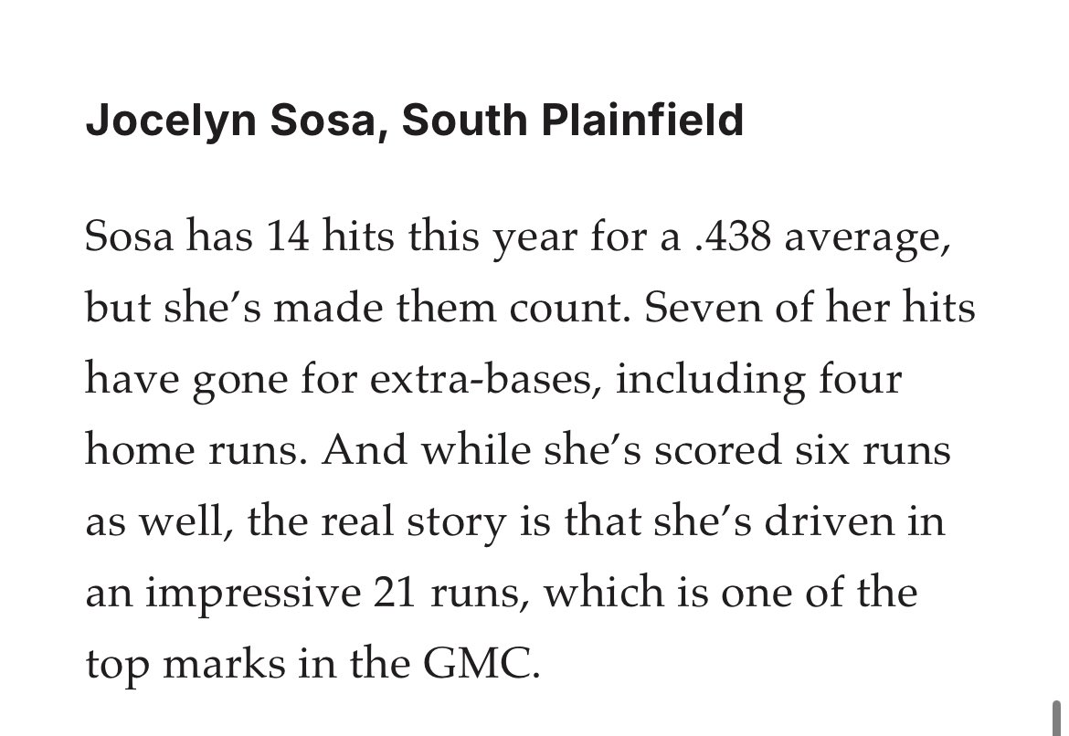 Jocelyn Sosa (@jocelynsosa2026) on Twitter photo So grateful for the opportunity to be nominated by <a href="/MyCentralJersey/">MyCentralJersey</a> and <a href="/HSSportsNJ/">NJ.com HS Sports</a> for Player of the Week and Top Junior in New Jersey. If you have time please vote for me I would really appreciate it!!
Links:
mycentraljersey.com/story/sports/h…
nj.com/highschoolspor…
<a href="/BatbustersHaas/">NJ Batbusters Haas</a> So grateful for the opportunity to be nominated by <a href="/MyCentralJersey/">MyCentralJersey</a> and <a href="/HSSportsNJ/">NJ.com HS Sports</a> for Player of the Week and Top Junior in New Jersey. If you have time please vote for me I would really appreciate it!!
Links:
mycentraljersey.com/story/sports/h…
nj.com/highschoolspor…
<a href="/BatbustersHaas/">NJ Batbusters Haas</a>