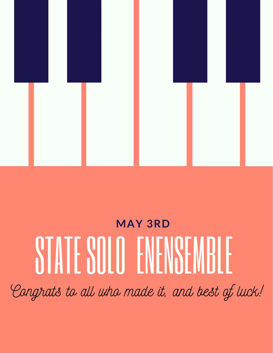 Best of luck this weekend to all our band members who made it to state solo ensemble!