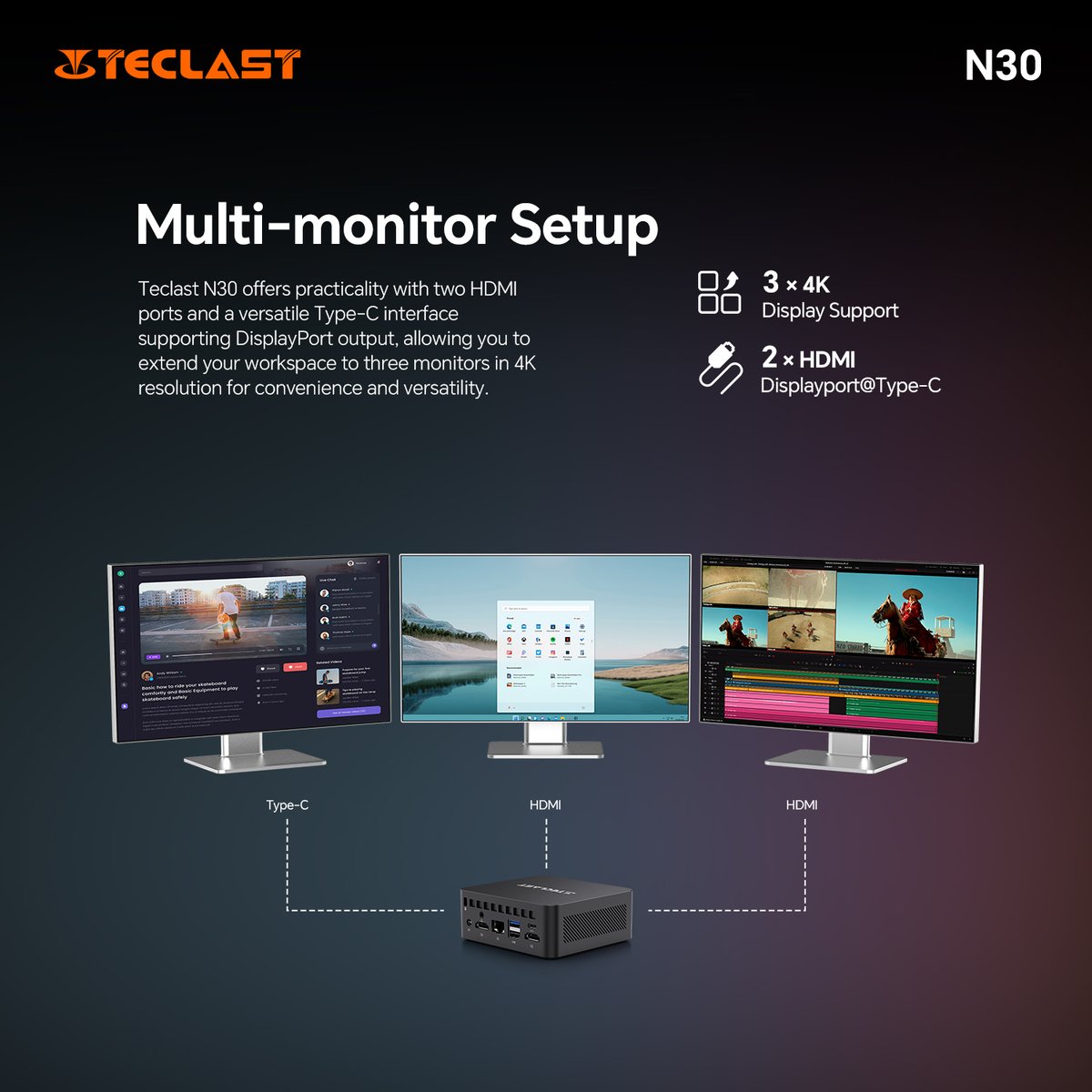 TeclastOfficial's tweet image. After Hours = N30 + Couch Mode 🛋️🎮 Triple 4K displays for movies/games. LAN port? For lag-free streaming! 🔌 
 
Get it: temu.com/de-en/-g-60110…
#TeclastN30 #TechInHand #MiniPCMagic #NewProduct