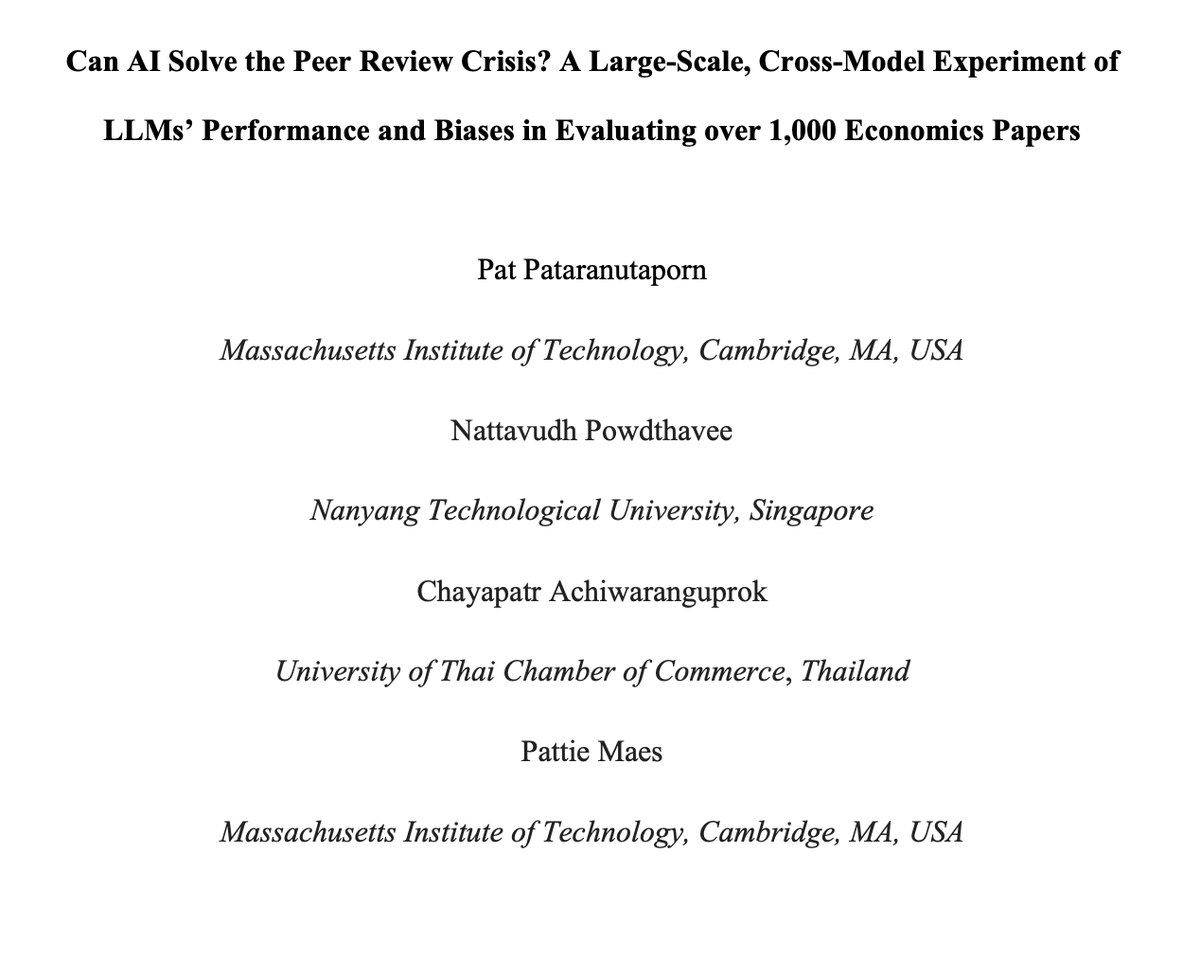 Can LLMs help with peer review? Yes—if used right. This new study shows models can distinguish research quality remarkably well, but also reveals the same biases humans show -- bias toward elite institutions and male authors.

arxiv.org/abs/2502.00070