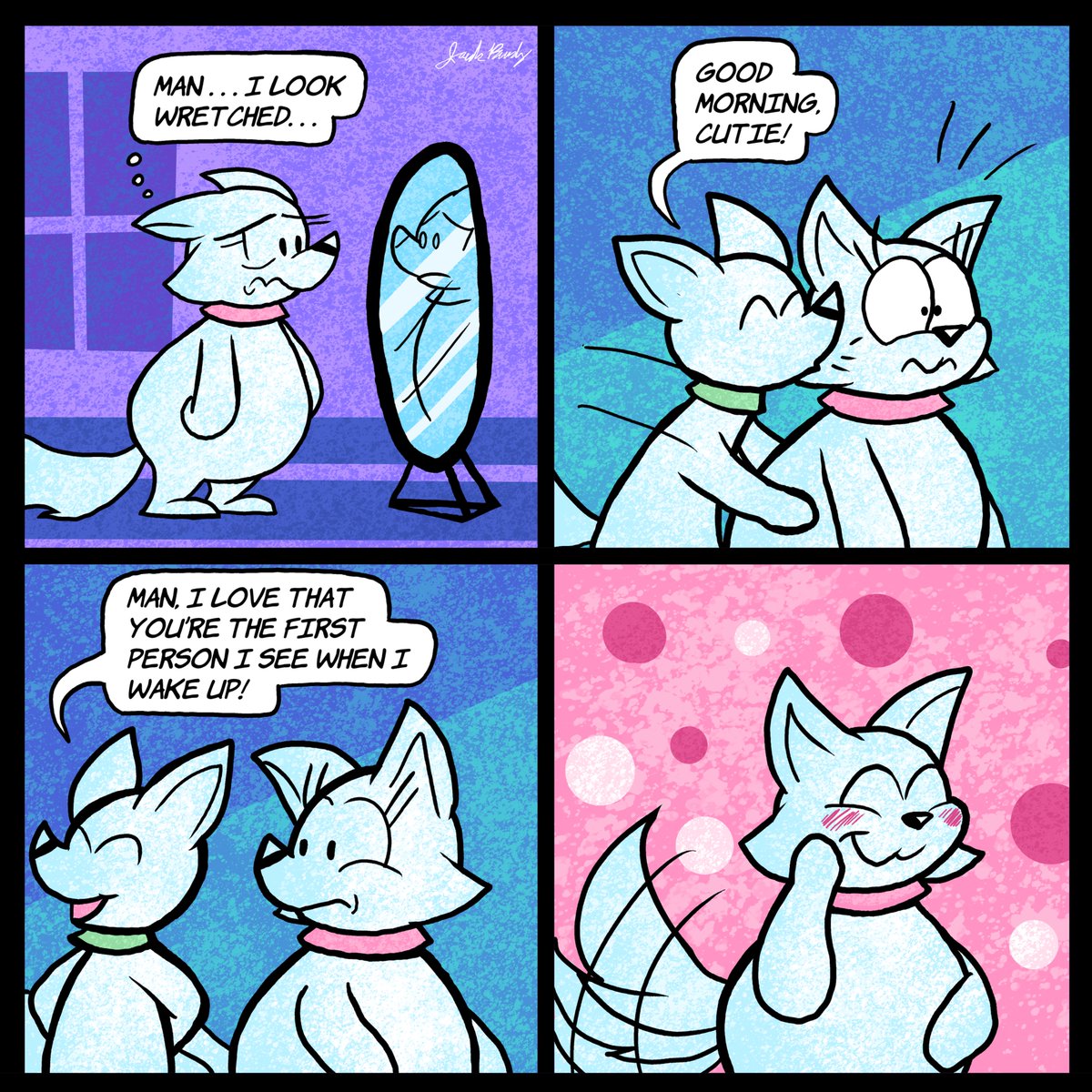 A husky husband always remembers to make his husky wife feel beautiful.