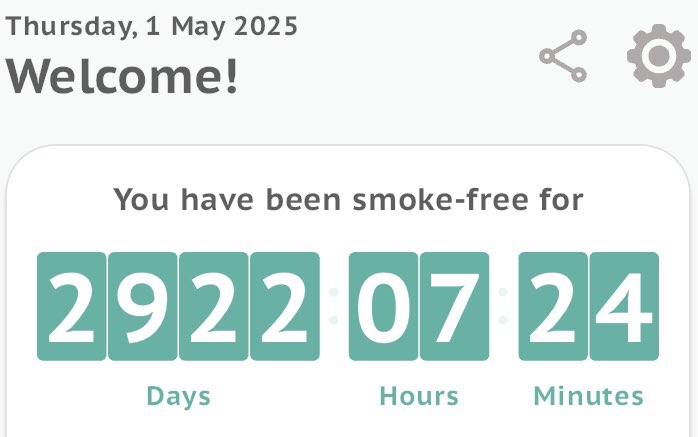 8 years off the cigarettes today…. Yay me! 😂