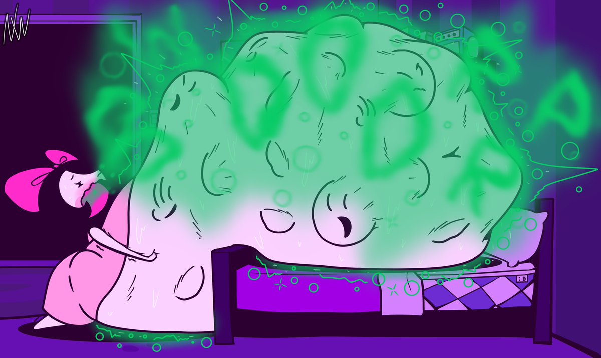 Follow up to the previous edit.

Girl found out that it wasn't just one kid to babysit, but 5, and each had 6 monsters tormenting them.

Needless to say, she and her already big gut had their work cut out for them.

Posted 1 month earlier on the P-site, link is in my bio!