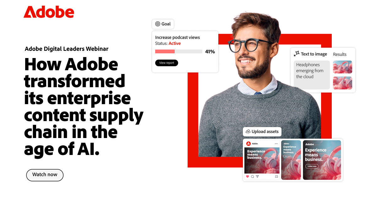 Unlock AI: How Adobe transformed its enterprise content supply chain. Watch Now: hubs.ly/Q03ktHpy0