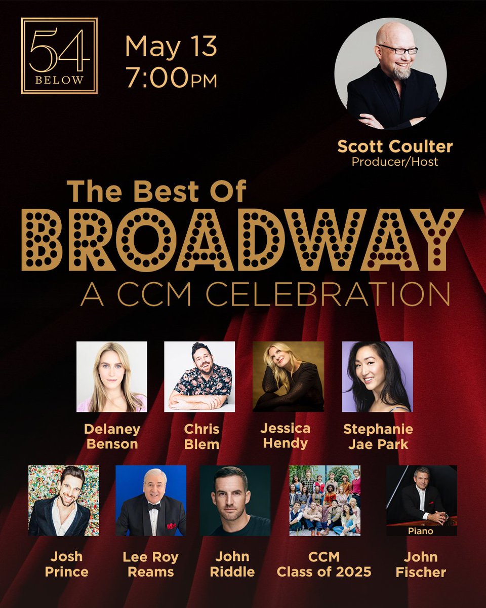 54 Below (@54below) on Twitter photo It’s the ultimate show tune extravaganza! Celebrate America’s very first musical theater program with a cast of <a href="/UC_CCM/">CCM @ Univ of Cinti</a> grads & current students as they pay tribute to Broadway’s greatest songs. Feat. Gypsy's Delaney Benson, Frozen's John Riddle, & more! 54below.org/CCM It’s the ultimate show tune extravaganza! Celebrate America’s very first musical theater program with a cast of <a href="/UC_CCM/">CCM @ Univ of Cinti</a> grads & current students as they pay tribute to Broadway’s greatest songs. Feat. Gypsy's Delaney Benson, Frozen's John Riddle, & more! 54below.org/CCM