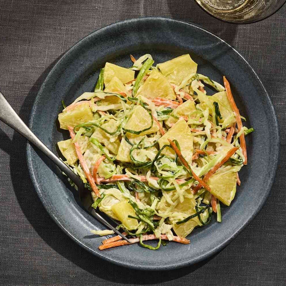 Creamy cabbage coleslaw gets a sweet and tangy boost thanks to canned pineapple 🍍. Get the recipe: bit.ly/42CKBwf