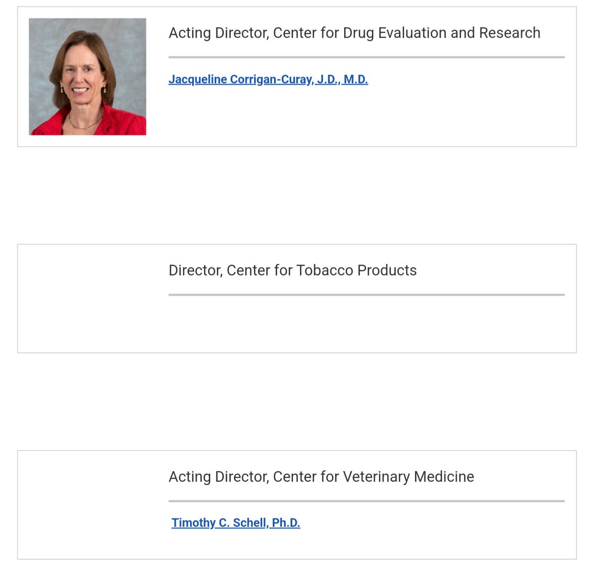 Ladies and gentleman, we have a new acting director!

. . . Of the Center for Veterinary Medicine

FDA CTP deputy director Michelle Mital apparently gets to just continue running things by the Biden era playbook. Why, <a href="/DrMakaryFDA/">Dr. Marty Makary</a>?