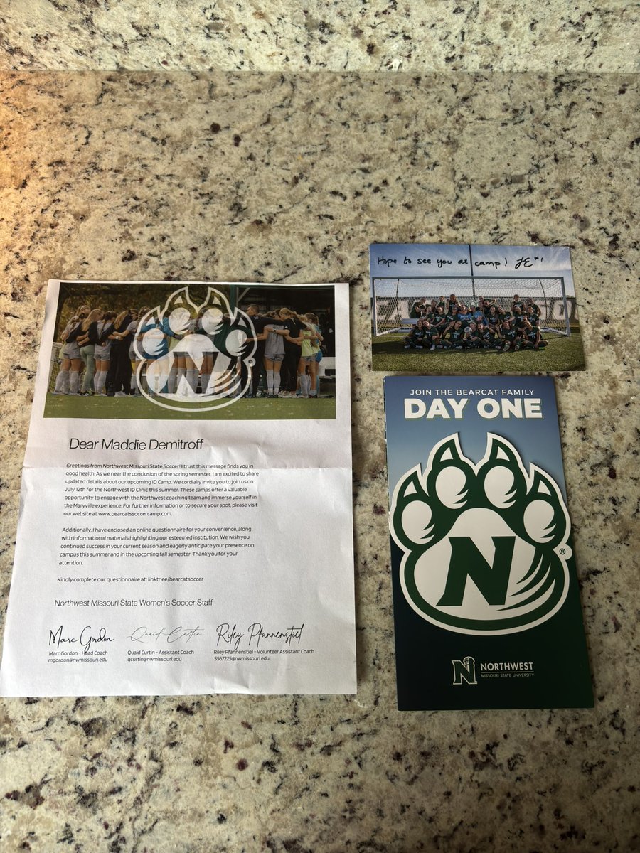 Thank you to <a href="/NWBearcatSOC/">Northwest Bearcat Soccer</a> for the camp invite. I am excited for the opportunity and hope I can be there!!💚🐻🐱