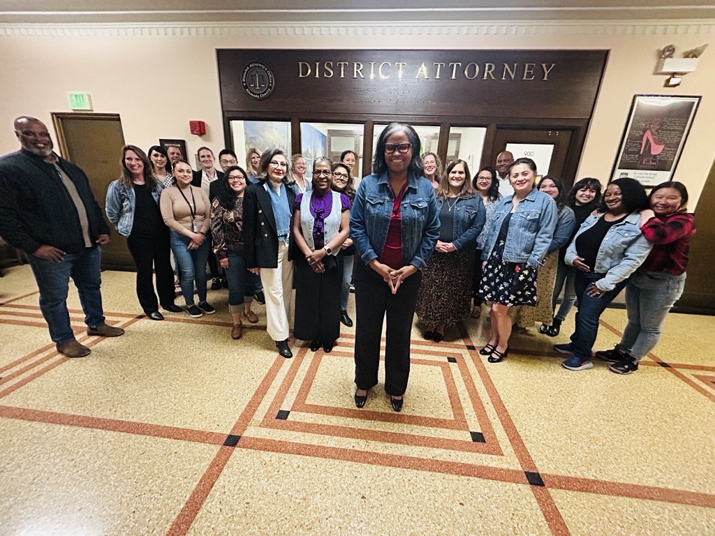 The #AlamedaCountyDA's Office observes #DenimDay in solidarity with survivors of sexual assault. We are wearing denim to raise awareness, and combat victim-blaming, particularly attitudes that suggest a survivor’s clothing choice influenced the assault. #DAUrsulaJonesDickson
