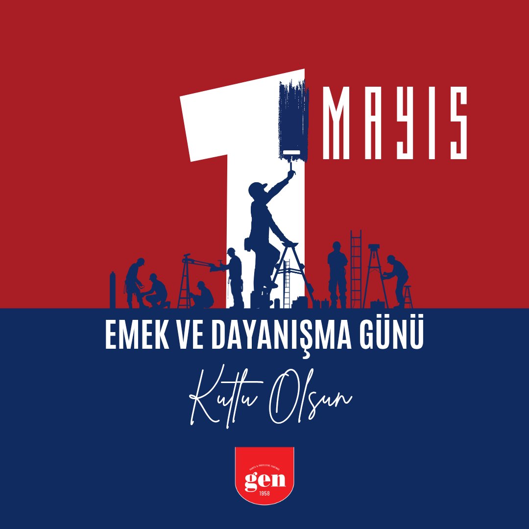 1 Mayıs Emek ve Dayanışma Günü Kutlu Olsun
Her damla boyamızda emeğin,
her fırça darbesinde dayanışmanın izini taşıyoruz.

Happy International Workers’ Day
In every drop of our paint, you’ll find the mark of labor.
In every brushstroke, the spirit of solidarity.

#GenBoya