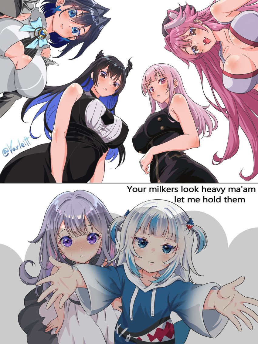 "I love holding heavy milkers they take all the stress away~"