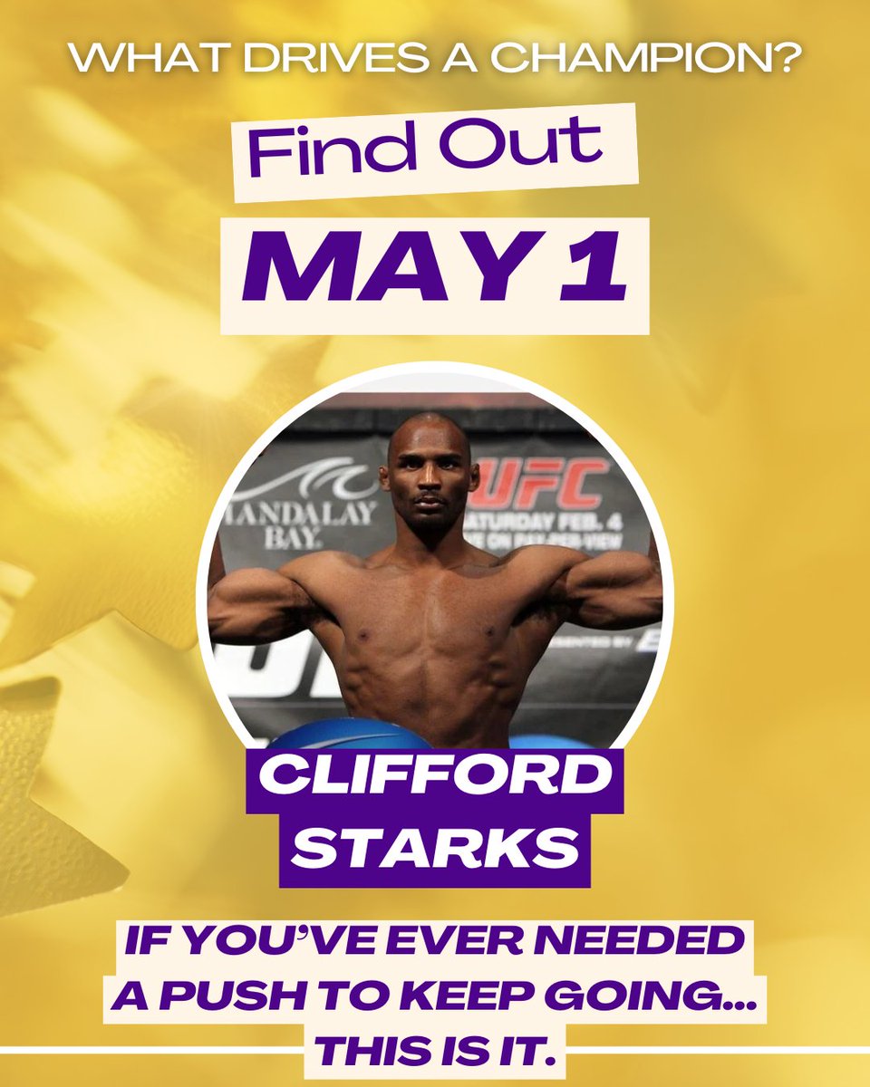 🔥 Dropping TOMORROW! 🔥

Former UFC &amp; Bellator fighter Clifford Starks joins The Advisor with Stacey Chillemi to share what it really takes to become a champion—inside the cage and in life.💥 Mindset. Discipline. Purpose.

#CliffordStarks #UFC #PodcastDrop #MindsetMatters #MMA