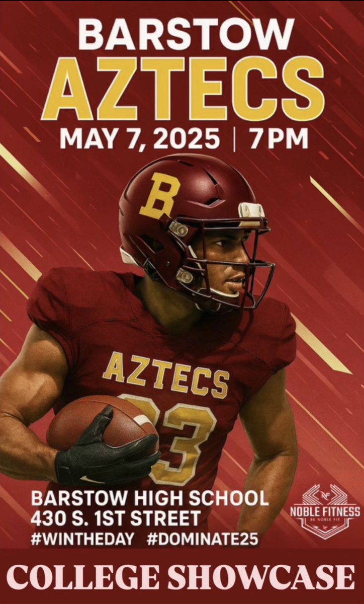 Barstow Football (@barstowftbl) on Twitter photo 2025 College Showcase
Looking forward to next week to showcase Barstow’s Talent. After visiting <a href="/OakHillsFootba1/">Oak Hills Football</a> - head north of Interstate 15 to Barstow to see <a href="/Sefa_Lealofi/">Iosefa Lealofi</a> <a href="/XavierC2235/">Xavier Collins 3⭐️</a> <a href="/Alanwilder44/">Alan Wilder</a> <a href="/kamari_wxvy/">Kamari Maloy</a> <a href="/UriahSt65/">Uriah Stevenson</a> <a href="/JarvisJr_3/">Jarvis Jr.</a> and MANY MORE showcase their talents from 2025 College Showcase
Looking forward to next week to showcase Barstow’s Talent. After visiting <a href="/OakHillsFootba1/">Oak Hills Football</a> - head north of Interstate 15 to Barstow to see <a href="/Sefa_Lealofi/">Iosefa Lealofi</a> <a href="/XavierC2235/">Xavier Collins 3⭐️</a> <a href="/Alanwilder44/">Alan Wilder</a> <a href="/kamari_wxvy/">Kamari Maloy</a> <a href="/UriahSt65/">Uriah Stevenson</a> <a href="/JarvisJr_3/">Jarvis Jr.</a> and MANY MORE showcase their talents from