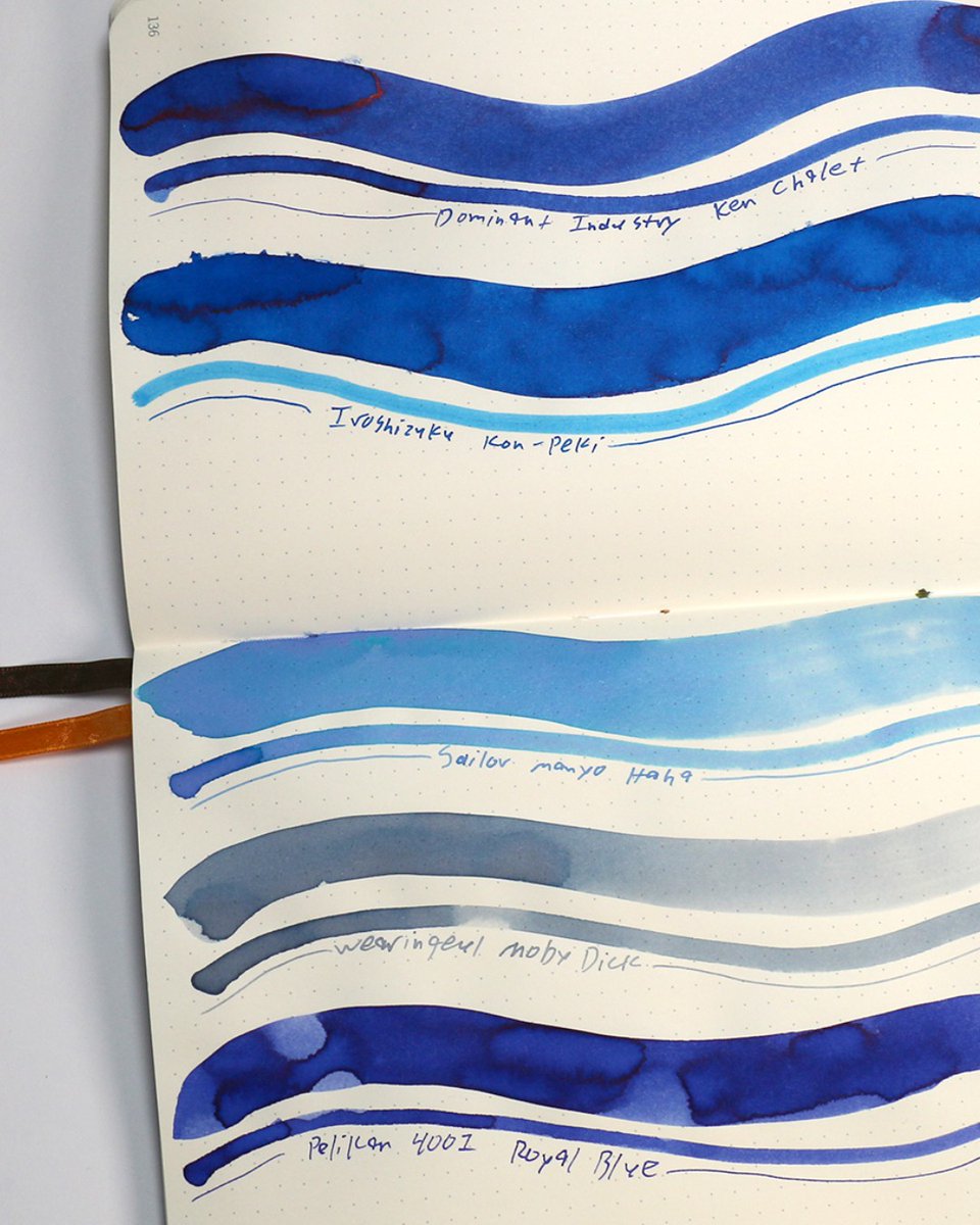 PenChalet's tweet photo. Which of these is your pick for the best blue fountain pen ink? 💙
We swatched 5 staff favorites side-by-side on Rhodia paper—see brush, swab, and dip pen results:
🔗 https://t.co/2ss3OZ21s4
#BestBlueFountainPenInks #FountainPens #PenChalet #InkSwatch #BlueInk https://t.co/ybzMaZA0wc