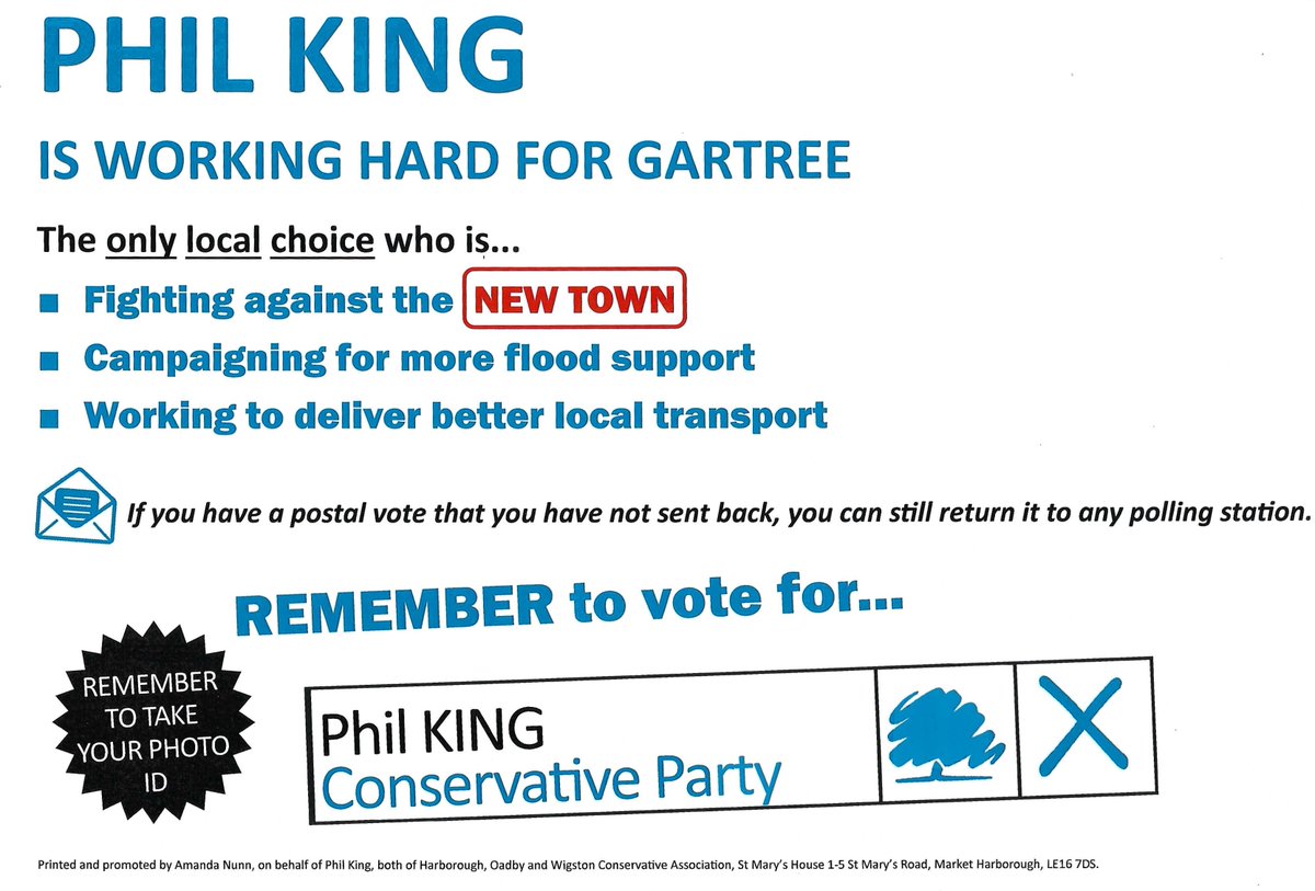 CllrPhilKing's tweet photo. THE LOCAL ELECTION POLL IS NOW OPEN
I'd like to thank everyone who has answered their door, filled in a survey- sent me messages via social media.
Vote for Phil King- Conservative ❎ #Gartree
PS Don't forget to take your Voter ID
PPS If you have a POSTAL VOTE & have not sent it back - you can take the completed vote pack to any polling station on election day until 10pm.